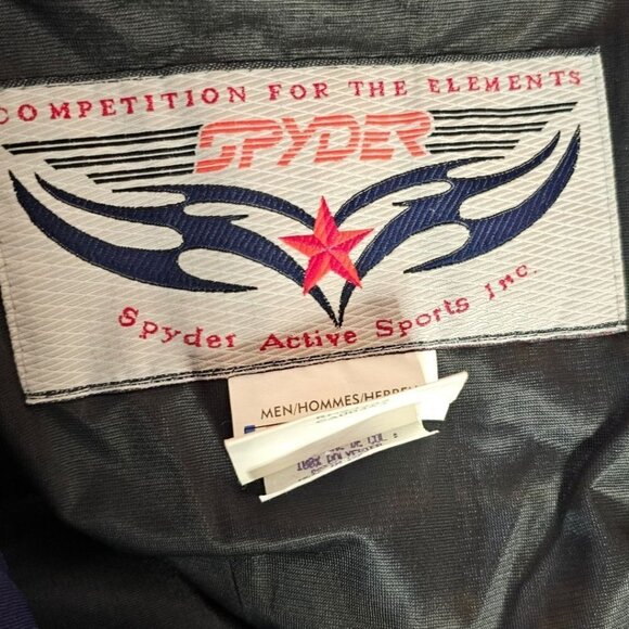 Spyder Vintage Mens M Wool Pullover Half Zip Sweater Purple Yellow - Picture 8 of 14